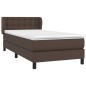 vidaXL Cama box spring con colchón cuero sintético marrón 90x200 cm vidaXL Cama box spring con colchón cuero sintético marrón 90x200 cm