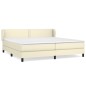 vidaXL Cama box spring con colchón cuero sintético crema 200x200 cm