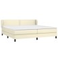 vidaXL Cama box spring con colchón cuero sintético crema 200x200 cm