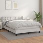 vidaXL Cama box spring con colchón cuero sintético blanco 140x190 cm vidaXL Cama box spring con colchón cuero sintético blanco 140x190 cm