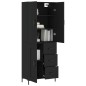 vidaXL Aparador alto madera contrachapada negro 69,5x34x180 cm vidaXL Aparador alto madera contrachapada negro 69,5x34x180 cm