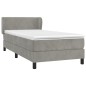 vidaXL Cama box spring con colchón terciopelo gris claro 80x200 cm vidaXL Cama box spring con colchón terciopelo gris claro 80x200 cm