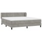 vidaXL Cama box spring con colchón terciopelo gris claro 180x200 cm