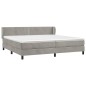 vidaXL Cama box spring con colchón terciopelo gris claro 200x200 cm vidaXL Cama box spring con colchón terciopelo gris claro 200x200 cm