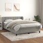 vidaXL Cama box spring con colchón terciopelo gris claro 140x200 cm vidaXL Cama box spring con colchón terciopelo gris claro 140x200 cm