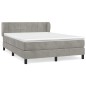 vidaXL Cama box spring con colchón terciopelo gris claro 140x200 cm vidaXL Cama box spring con colchón terciopelo gris claro 140x200 cm
