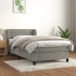 vidaXL Cama box spring con colchón terciopelo gris claro 90x190 cm vidaXL Cama box spring con colchón terciopelo gris claro 90x190 cm