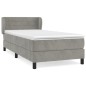 vidaXL Cama box spring con colchón terciopelo gris claro 90x190 cm vidaXL Cama box spring con colchón terciopelo gris claro 90x190 cm