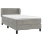 vidaXL Cama box spring con colchón terciopelo gris claro 90x190 cm vidaXL Cama box spring con colchón terciopelo gris claro 90x190 cm