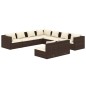 vidaXL Set muebles de jardín 9 piezas y cojines ratán sintético marrón vidaXL Set muebles de jardín 9 piezas y cojines ratán sintético marrón