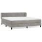 vidaXL Cama box spring con colchón terciopelo gris claro 160x200 cm vidaXL Cama box spring con colchón terciopelo gris claro 160x200 cm