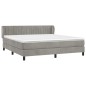 vidaXL Cama box spring con colchón terciopelo gris claro 160x200 cm vidaXL Cama box spring con colchón terciopelo gris claro 160x200 cm