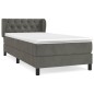 vidaXL Cama box spring con colchón terciopelo gris oscuro 80x200 cm vidaXL Cama box spring con colchón terciopelo gris oscuro 80x200 cm