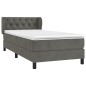 vidaXL Cama box spring con colchón terciopelo gris oscuro 80x200 cm vidaXL Cama box spring con colchón terciopelo gris oscuro 80x200 cm