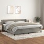 vidaXL Cama box spring con colchón terciopelo gris claro 200x200 cm vidaXL Cama box spring con colchón terciopelo gris claro 200x200 cm
