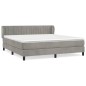 vidaXL Cama box spring con colchón terciopelo gris claro 180x200 cm vidaXL Cama box spring con colchón terciopelo gris claro 180x200 cm