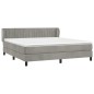 vidaXL Cama box spring con colchón terciopelo gris claro 180x200 cm vidaXL Cama box spring con colchón terciopelo gris claro 180x200 cm
