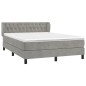 vidaXL Cama box spring con colchón terciopelo gris claro 140x200 cm vidaXL Cama box spring con colchón terciopelo gris claro 140x200 cm