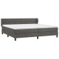 vidaXL Cama box spring con colchón terciopelo gris oscuro 200x200 cm vidaXL Cama box spring con colchón terciopelo gris oscuro 200x200 cm
