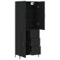 vidaXL Aparador alto madera contrachapada negro 69,5x34x180 cm vidaXL Aparador alto madera contrachapada negro 69,5x34x180 cm
