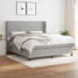 vidaXL Cama box spring con colchón tela gris claro 160x200 cm