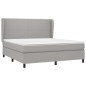 vidaXL Cama box spring con colchón tela gris claro 160x200 cm