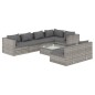 vidaXL Set de muebles de jardín 8 pzas y cojines ratán sintético gris vidaXL Set de muebles de jardín 8 pzas y cojines ratán sintético gris