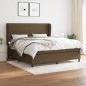 vidaXL Cama box spring con colchón tela marrón oscuro 180x200 cm vidaXL Cama box spring con colchón tela marrón oscuro 180x200 cm
