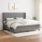 vidaXL Cama box spring con colchón tela gris oscuro 200x200 cm vidaXL Cama box spring con colchón tela gris oscuro 200x200 cm