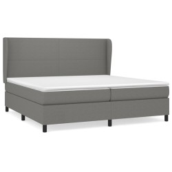 vidaXL Cama box spring con colchón tela gris oscuro 200x200 cm