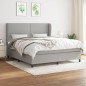 vidaXL Cama box spring con colchón tela gris claro 160x200 cm vidaXL Cama box spring con colchón tela gris claro 160x200 cm