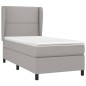 vidaXL Cama box spring con colchón tela gris claro 90x200 cm vidaXL Cama box spring con colchón tela gris claro 90x200 cm