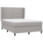 vidaXL Cama box spring con colchón tela gris claro 140x200 cm vidaXL Cama box spring con colchón tela gris claro 140x200 cm