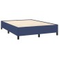 vidaXL Cama box spring con colchón tela azul 140x200 cm