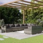 vidaXL Set de muebles de jardín 8 pzas y cojines ratán sintético gris vidaXL Set de muebles de jardín 8 pzas y cojines ratán sintético gris