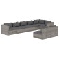 vidaXL Set de muebles de jardín 8 pzas y cojines ratán sintético gris vidaXL Set de muebles de jardín 8 pzas y cojines ratán sintético gris