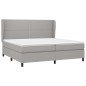 vidaXL Cama box spring con colchón tela gris claro 200x200 cm vidaXL Cama box spring con colchón tela gris claro 200x200 cm