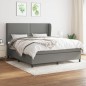 vidaXL Cama box spring con colchón tela gris oscuro 180x200 cm vidaXL Cama box spring con colchón tela gris oscuro 180x200 cm