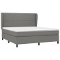 vidaXL Cama box spring con colchón tela gris oscuro 180x200 cm vidaXL Cama box spring con colchón tela gris oscuro 180x200 cm