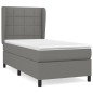 vidaXL Cama box spring con colchón tela gris oscuro 100x200 cm vidaXL Cama box spring con colchón tela gris oscuro 100x200 cm