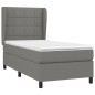 vidaXL Cama box spring con colchón tela gris oscuro 100x200 cm vidaXL Cama box spring con colchón tela gris oscuro 100x200 cm