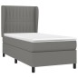 vidaXL Cama box spring con colchón tela gris oscuro 80x200 cm