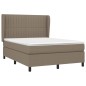vidaXL Cama box spring con colchón tela gris taupe 140x200 cm vidaXL Cama box spring con colchón tela gris taupe 140x200 cm