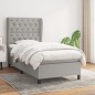 vidaXL Cama box spring con colchón tela gris claro 80x200 cm vidaXL Cama box spring con colchón tela gris claro 80x200 cm
