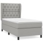 vidaXL Cama box spring con colchón tela gris claro 80x200 cm vidaXL Cama box spring con colchón tela gris claro 80x200 cm