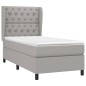 vidaXL Cama box spring con colchón tela gris claro 80x200 cm vidaXL Cama box spring con colchón tela gris claro 80x200 cm