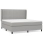 vidaXL Cama box spring con colchón tela gris claro 180x200 cm