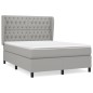 vidaXL Cama box spring con colchón tela gris claro 140x190 cm vidaXL Cama box spring con colchón tela gris claro 140x190 cm