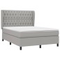vidaXL Cama box spring con colchón tela gris claro 140x190 cm vidaXL Cama box spring con colchón tela gris claro 140x190 cm
