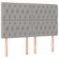 vidaXL Cama box spring con colchón tela gris claro 140x190 cm vidaXL Cama box spring con colchón tela gris claro 140x190 cm